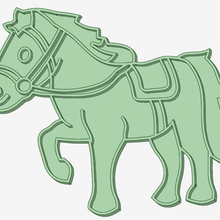 medieval horse cookie cutter 3d print model - Mito3D