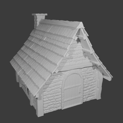 medieval house architecture middle ages stone village rock 3d print model - Mito3D