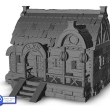 medieval house 4 - warhammer age sigmar bolt action flames war architecture thumbnails building scenery wargame figures game land dungeon fantasy games accessories 3d print model - Mito3D