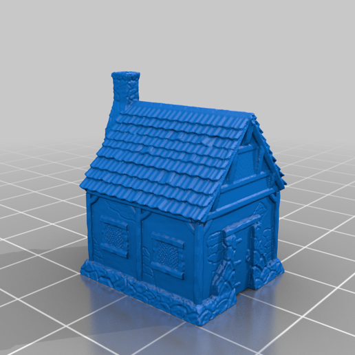medievale Casa piccolo architettura 3dprintable edificio supporto tavolo giochi terreno edifici strutture 3D print model - Mito3D