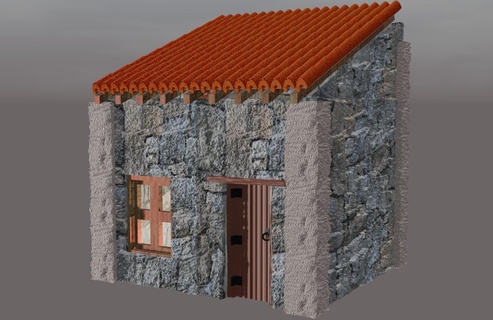 medieval house stone walls doll houses dioramas ho modeling miniatures cottages architecture project person 3d print model - Mito3D