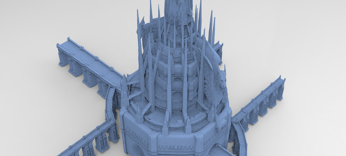 medieval lion tower grand castle 1 fantasy kit ground terrain towers building architectural house mansion horror haunted spooky manor church architecture 3d print model - Mito3D
