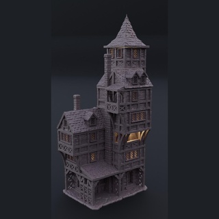 medievale edificio 28 mm tavolo terreno rpg dnd Casa supportoFree vecchio calcolo cittadina città struttura giocabile interni modulare 28mm 25mm 15mm gioco guerra 3d print model - Mito3D