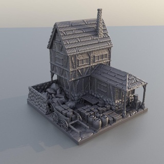 medieval mason house 28 mm tabletop terrain rpg dnd supportfree old stone masonary boulder structure playable interior modular 28mm 25mm 15mm wargame 3d print model - Mito3D