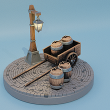 médiéval miniature baril Chariot lanterne faible poly table rpg mini jeu rôle Jeu marteau guerre dnd terrain échelle meubles tabouret tonneau lanter 3d print model - Mito3D