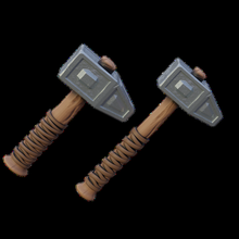 medieval miniature hammer low poly barrel tabletop rpg mini roleplay game warhammer dnd terrain smith smithy dwarf weapon tool sword 3d print model - Mito3D
