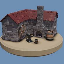 Ortaçağa ait minyatür smithy düşük poli varil masaüstü rpg mini rol yapma oyun Warhammer dnd arazi kale tahkimat Tut haslık kule kabuk 3d print model - Mito3D