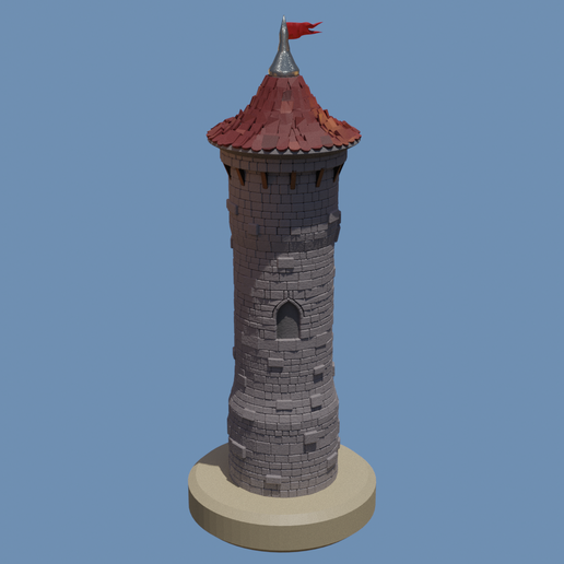 medieval miniatura torre poli barril tampo mesa rpg mini encenação jogos martelo guerra dnd terreno castelo fortaleza forte fortificação manter cidadela rapidez 3D print model - Mito3D