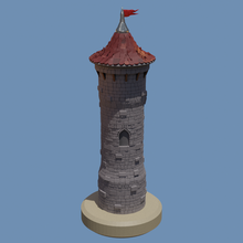 Ortaçağa ait minyatür izlemek kule düşük poli varil masaüstü rpg mini rol yapma oyun Warhammer dnd arazi kale tahkimat Tut haslık 3d print model - Mito3D