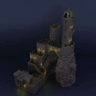 medieval observatory 28 mm tabletop terrain rpg dnd house supportfree old stone tower fort structure playable interior modular 28mm 25mm 15mm wargame 3d print model - Mito3D