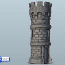 medieval arredondado defesa torre martelo guerra sigmar parafuso açao chamas arquitetura casa miniaturas construção cenário jogo figuras jogos terra masmorra fantasia 3d print model - Mito3D