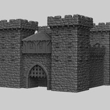 cenário medieval - castelo de portaria jogo o terreno mesa rpg d&d dungeons & dragons 3d print model - Mito3D