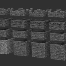 medieval scenery - castle walls game terrain tabletop rpg d&d dungeons & dragons 3d print model - Mito3D