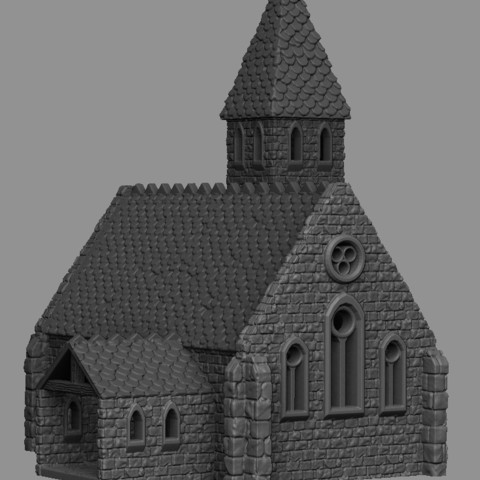 mittelalterliche Landschaft - Kirche Spiel Gelände tabletop-Rollenspiel rpg d&d dungeons & dragons 3D print model - Mito3D