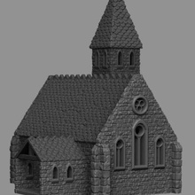 medieval paisaje de la iglesia juego terreno mesa rpg d&d dungeons & dragons 3d print model - Mito3D