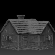 médiévale paysage - maison de 3 jeu terrain table rôle rpg d&d donjons & dragons 3d print model - Mito3D