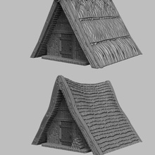 medieval scenery - invader huts game terrain tabletop rpg d&d dungeons & dragons 3d print model - Mito3D