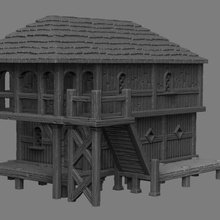 3 Ortaçağ sahne - laketown evi oyun arazi masa üstü rpg d&d dungeons & dragons 3d print model - Mito3D