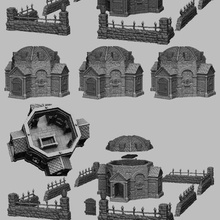 medieval scenery - mausoleum game terrain tabletop rpg d&d dungeons & dragons 3d print model - Mito3D