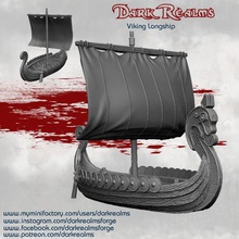 medieval paisaje - barco vikingo juego dungeons & dragons d&d rpg mesa de terreno los vikingos 3d print model - Mito3D