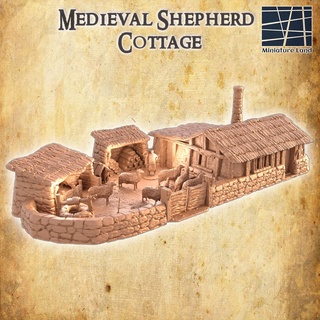medieval shepherd cottage 28 mm tabletop terrain 3d print model - Mito3D