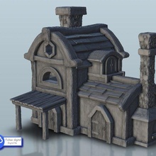 medieval shop fireplace - warhammer age sigmar bolt action flames war architecture house thumbnails building scenery wargame figures game land dungeon fantasy games accessories 3d print model - Mito3D