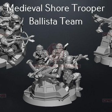medieval costa Soldado balista equipe legião escala Estrela guerras fantasia dnd masmorras dragões miniaturas jogos guerra tampo mesa martelo canção of fogo 3d print model - Mito3D