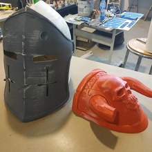 medieval almohadilla de hombro - fantasy ponible art los cuernos el cráneo la armadura fantasía 3d print model - Mito3D