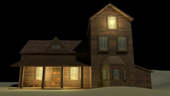 medievale semplice casa esterno architettura edificio vecchio villaggio 3d print model - Mito3D