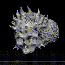 medievale cranio squillare anello teschio malvagio male corna umano destinatario teschi 3d print model - Mito3D