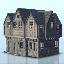 medieval stone house 28 - saga flames war bolt action age sigmar warhammer architecture viking scandinavian thumbnails building scenery wargame figures game land games accessories 3d print model - Mito3D