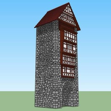 2 Ortaçağ Kulesi oyun strasbourg masa üstü zemin alsace ev 3d print model - Mito3D