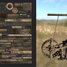 medieval treadwheel crane game asset ready weapon english house low poly fantasy 3d print model - Mito3D