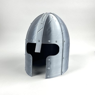 medieval vikingo casco batalla cicatrices 3d print model - Mito3D