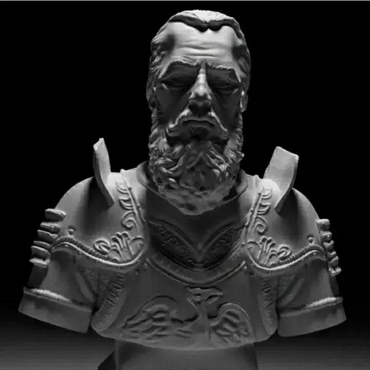 medieval jefe militar busto 3D print model - Mito3D