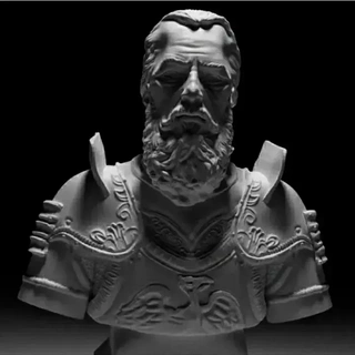 medieval jefe militar busto 3d print model - Mito3D