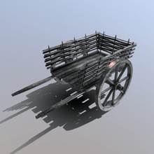 medieval wattle cart game asset ready english house low poly tudor fantasy 3d print model - Mito3D