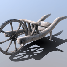 medieval wheelbarrow game asset ready cart english low poly tudor fantasy 3d print model - Mito3D