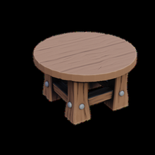 medieval madera taburete paquete 3 mesa rpg mini juego rol martillo guerra dnd terreno Cubeta metal taberna silla Posada hotel oval mueble 3d print model - Mito3D