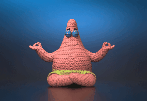 meditate patrick star game 3d print toys games tabletopcute knitted nosupport 3d print model - Mito3D