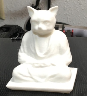 meditating cat statue meditation garden revopoint 3d print model - Mito3D