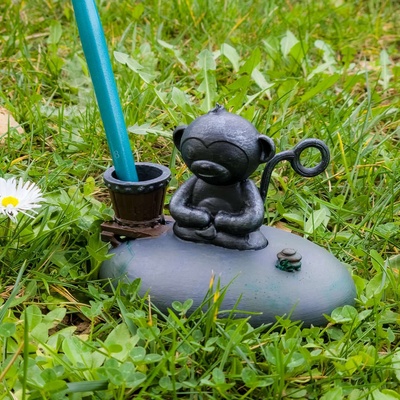 meditando mono zen decoración meditación oficina bolígrafo maceta 3d print model - Mito3D