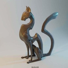 Meditation Katze Skulptur Skulpturen 3d print model - Mito3D