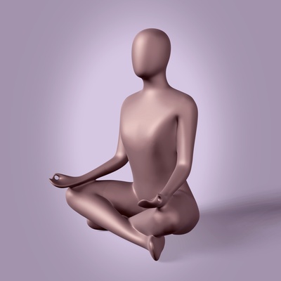 meditación figurilla arte buda mujer hombre estatua decoración resumen escultura estilizado interior decorativo accesorio elemento yoga impresión estatuilla original diseño 3d print model - Mito3D