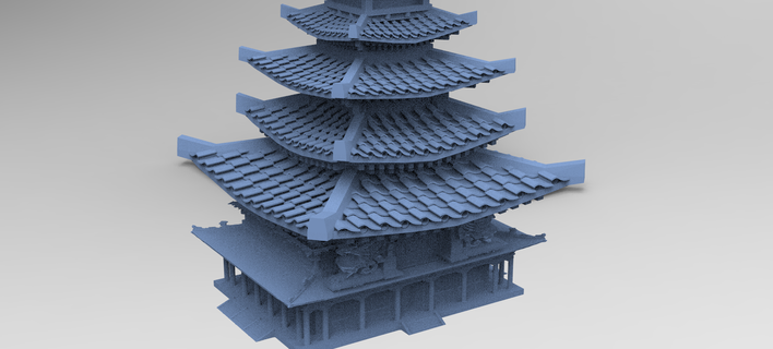 meditazione Torre 3 medievale industriale Halloween orrore architettonico edificio rovinare antico fantasia statua dracula vlad Cattedrale ponte ponti samurai Giappone tempio 3d print model - Mito3D