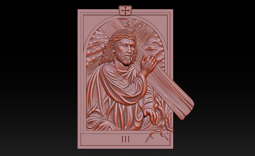orta istasyon çapraz iii Sanat isa takı Tanrı mücevher cnc kolye madalyon haç dini Hıristiyan Katolik çarmıha gerilme Vesika Rahatlama bas yazdırılabilir 3d print model - Mito3D