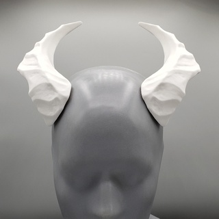 medium bone horns holly 3d model print file costume cosplay tiefling faun dragon ram demon devil goat 3d print model - Mito3D