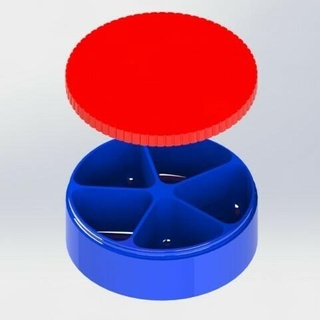 orta dairesel konteyner ayırıcı bölümler ambalaj silindir Konu Kutu mini hap kutusu yuvarlak çanak Kulp destek kapak ayırıcılar 3d print model - Mito3D