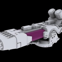 orta dev mekanik plazma top Küçük kule Warhammer titan reaver 28mm 3d print model - Mito3D