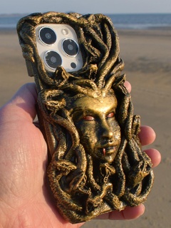 medusa phone caso bainha Iphone 14pro max mitologia Grécia arte 14promax mulher serpente 3d print model - Mito3D